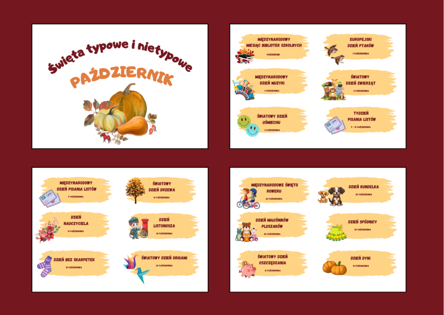 ŚWIĘTA TYPOWE I NIETYPOWE - październik - gazetka - biblioteka - wersja 2