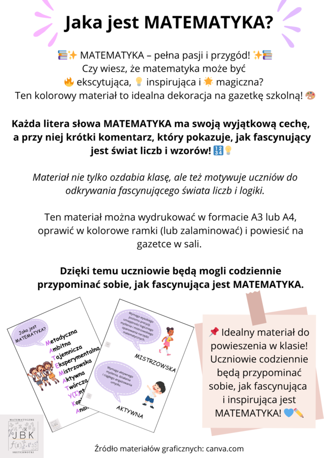 Matematyka - jaka jest? - Materiał na gazetkę klasową