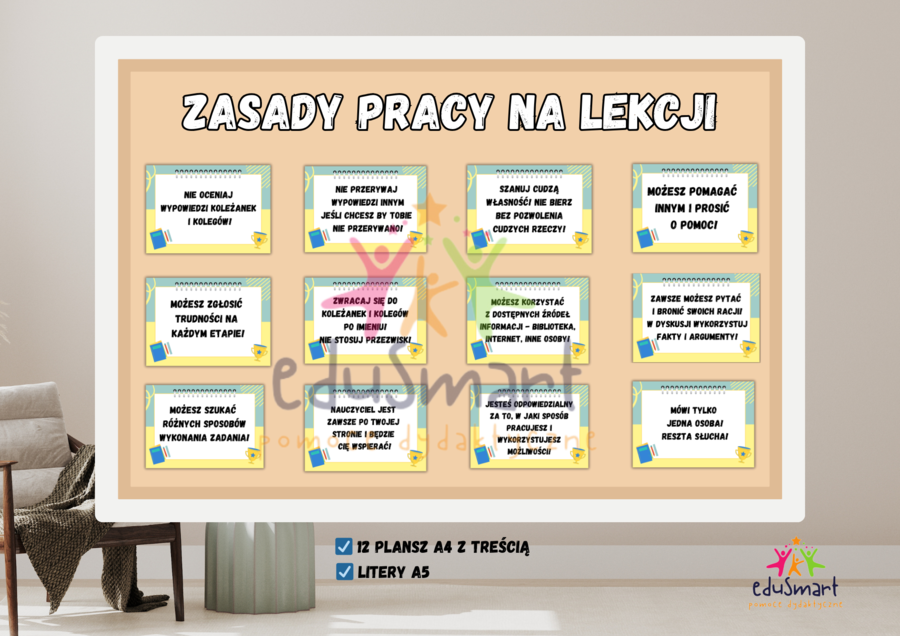 Gazetka szkolna - ZASADY PRACY NA LEKCJACH