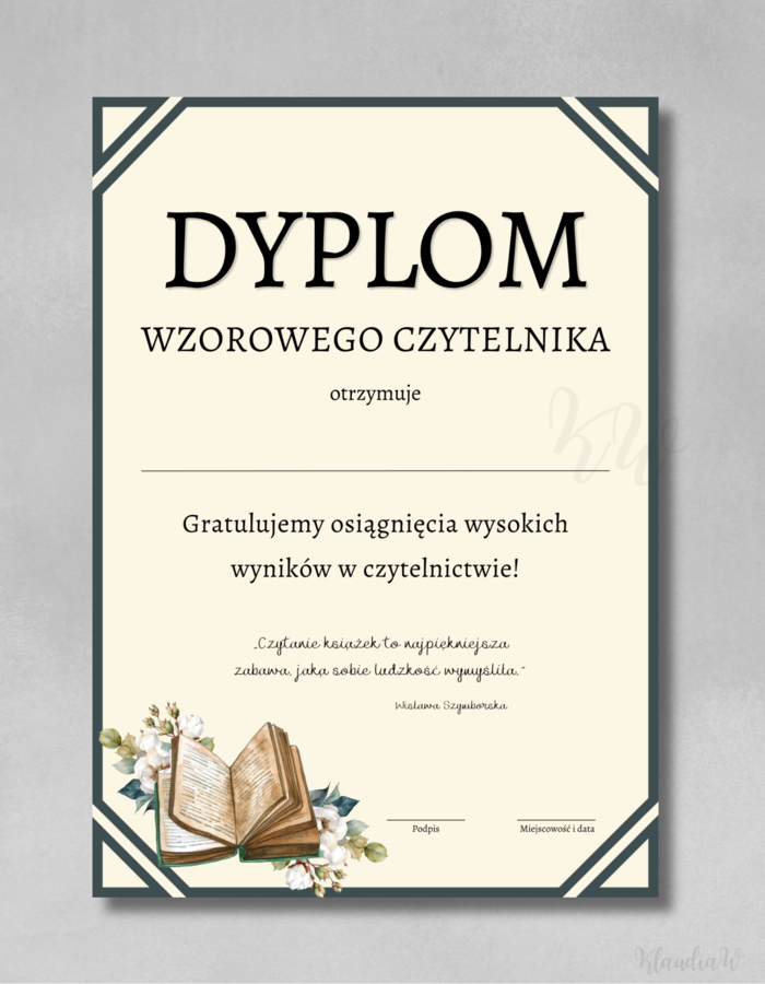 Dyplomy Wzorowego Czytelnika