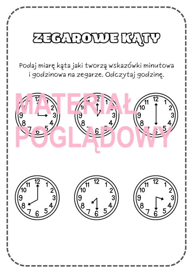 ZEGAROWE KĄTY - klasa 4, 5