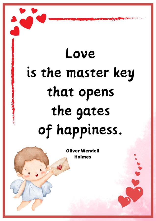 VALENTINE'S DAY dekoracja na gazetkę, informacja o walentynkach po angielsku, plakaty z cytatami, karty pracy