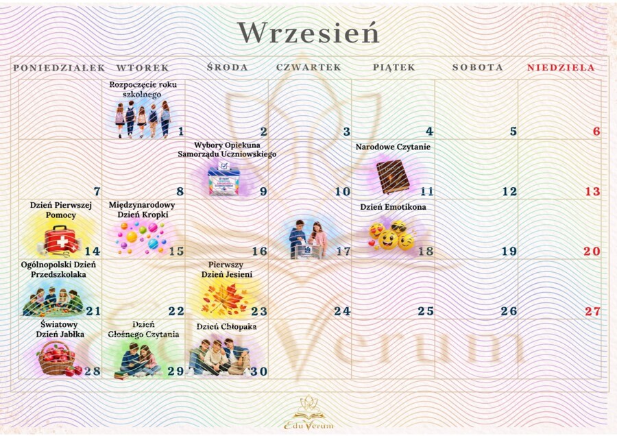 Kalendarz wydarzeń szkolnych