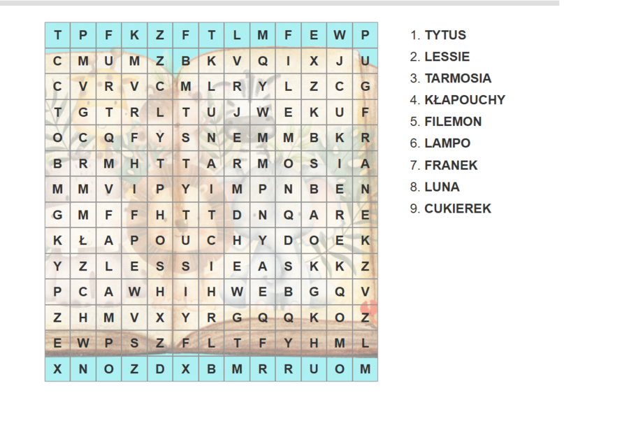 Literackie zwierzaki - gra planszowa