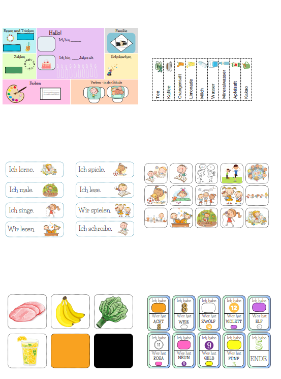 Lapbook - podstawowe słownictwo - klasa 1-3 - j. niemiecki