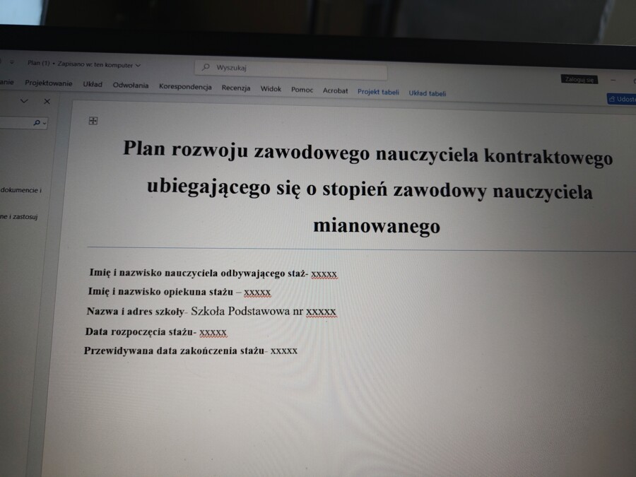 Plan rozwoju zawodowego na nauczyciela mianowanego – pedagog specjalny, rewalidacja, współorganizowanie kształcenia