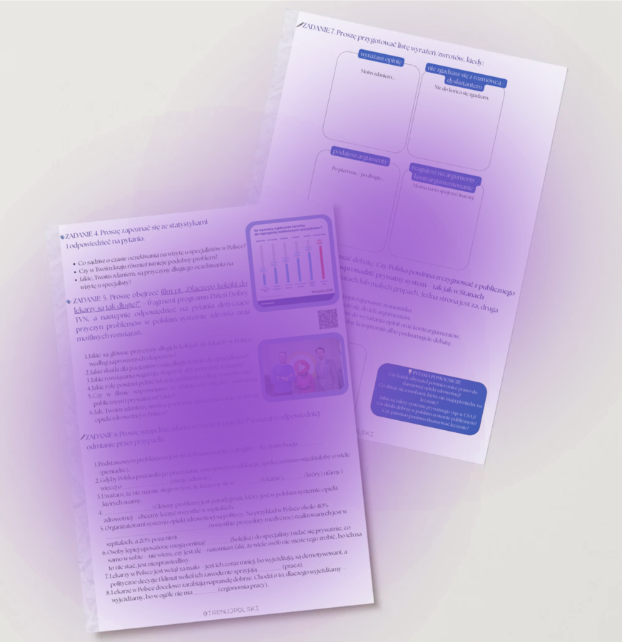 System opieki zdrowotnej w Polsce 🩺 - gotowa lekcja poziom B2