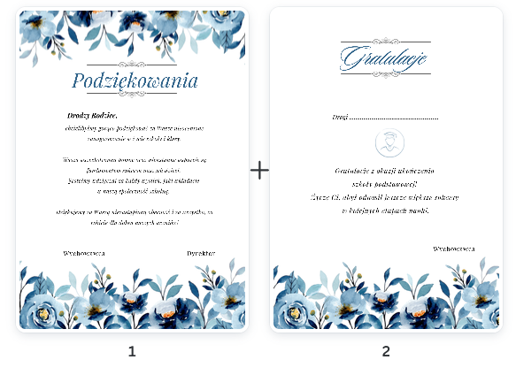 Uniwersalne: Podziękowania dla Rodziców/ gratulacje dla uczniów - zakończenie szkoły