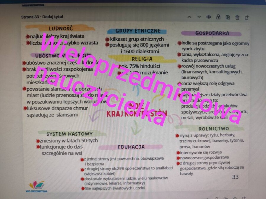 MAPY MYŚLI - GEOGRAFIA - KLASA 8- 37 TEMATÓW - 76 STRON