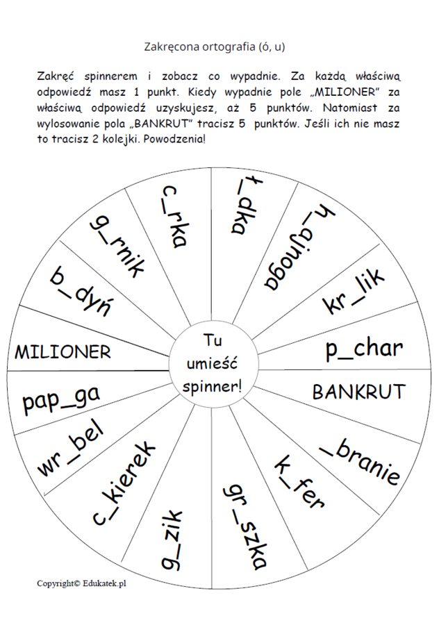 Zakręcona ortografia - gry ortograficzne