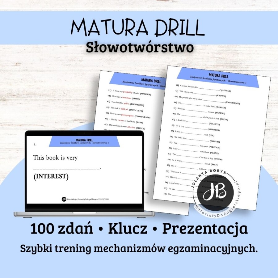 MATURA DRILL - Znajomość Środków Językowych - Słowotwórstwo