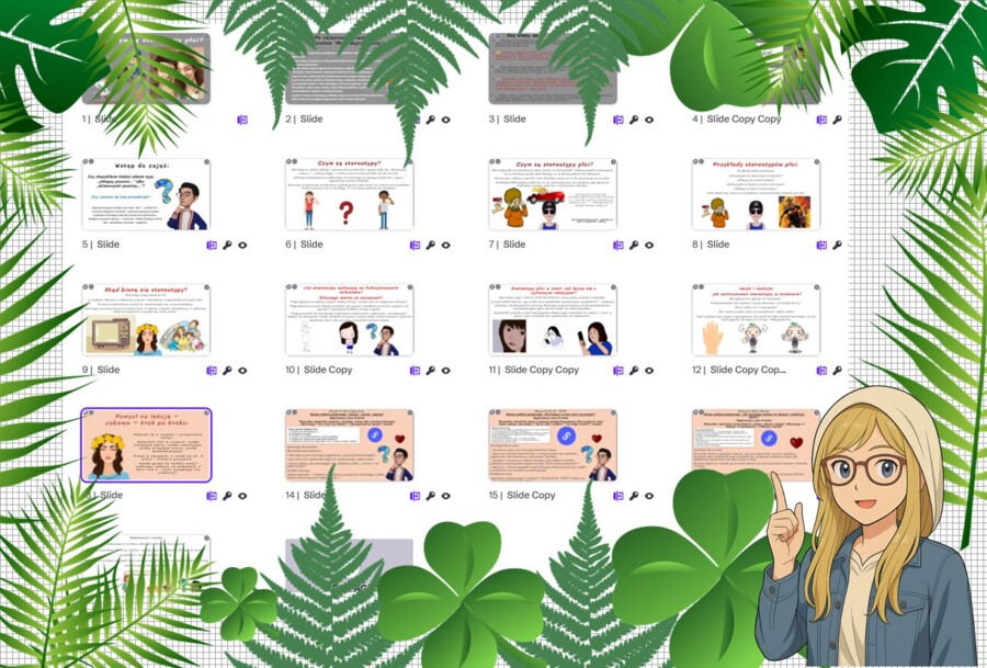 Prezentacja multimedialna w genial.ly „Czym są stereotypy płci?”. Edukacja zdrowotna. Klasa 6. Dział „Moja płciowość".