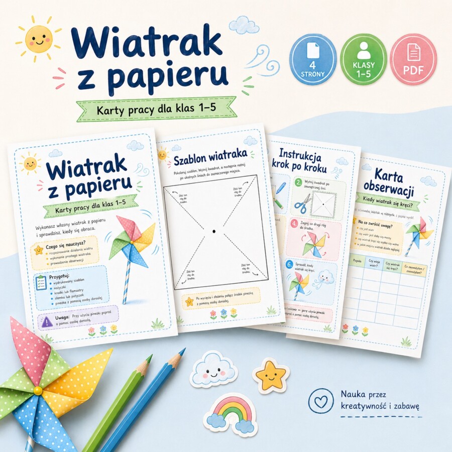 Wiatrak z papieru