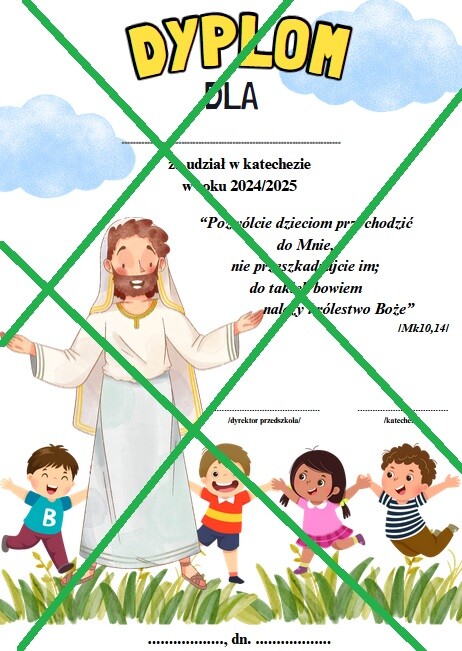 DYPLOM ZA UDZIAŁ W KATECHEZIE