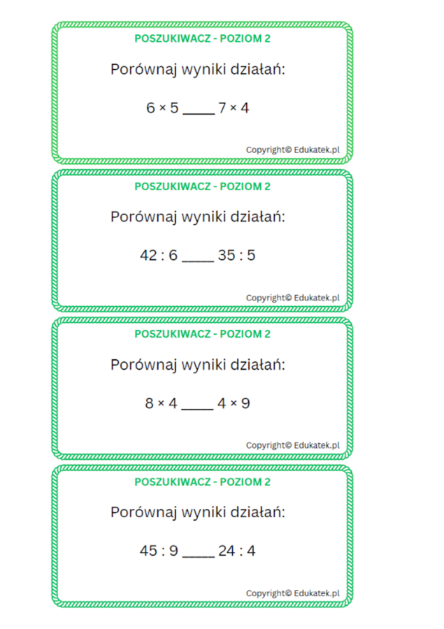 Trening tabliczki mnożenia - poziom 1