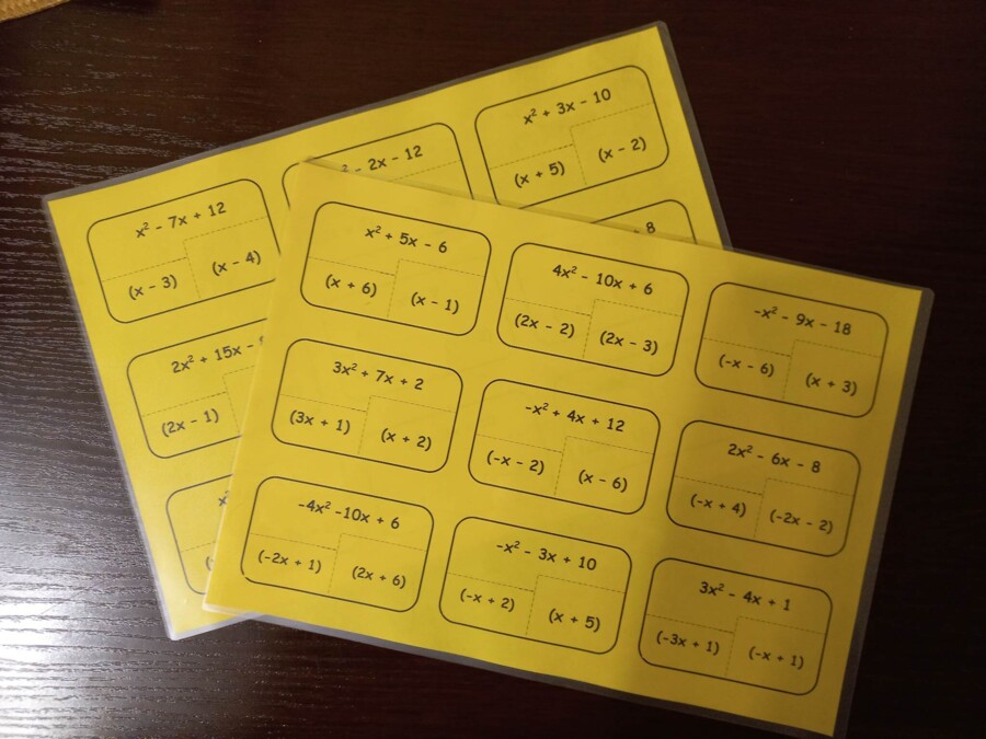 Algebraiczne puzzle - mnożenie sum algebraicznych