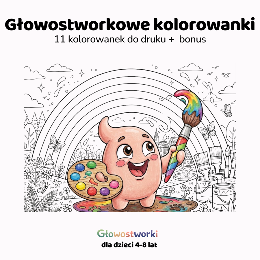 Głowostworkowe Kolorowanki — 13 stron do druku