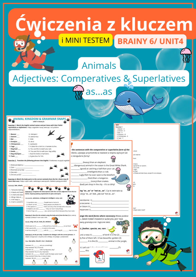 ANIMAL KINGDOM & GRAMMAR SNAPS 🐾 (UNIT 4- Brainy 6