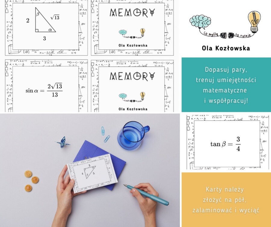 Memory funkcje trygonometryczne - trójkąt prostokątny
