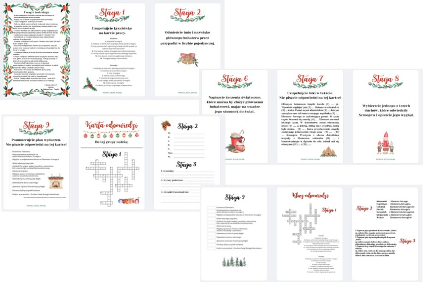 STACJE ZADANIOWE "Opowieść wigilijna" Charles Dickens