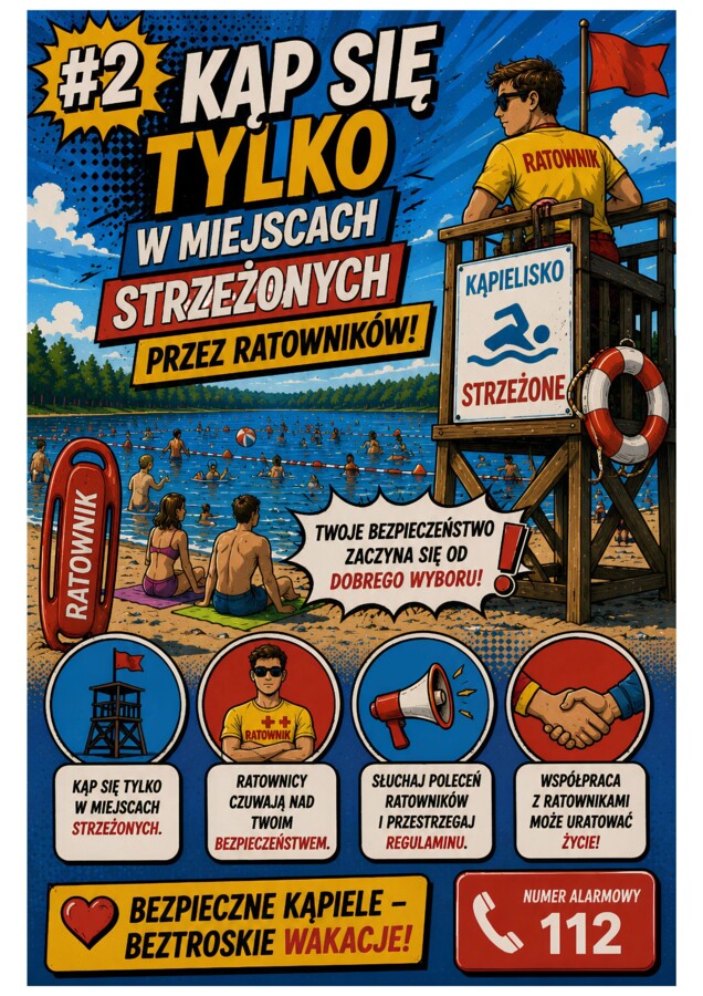 Gazetka "Bezpieczeństwo nad wodą".