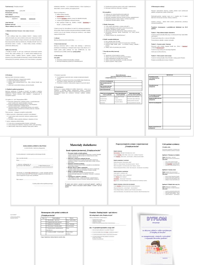Innowacja z języka polskiego promująca czytelnictwo „Z książką na kocyku” (wersja do edycji) 23 strony