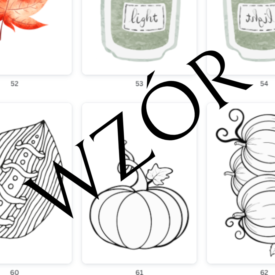 Jesienne dekoracje na okna (dwustronne) i kolorowanki