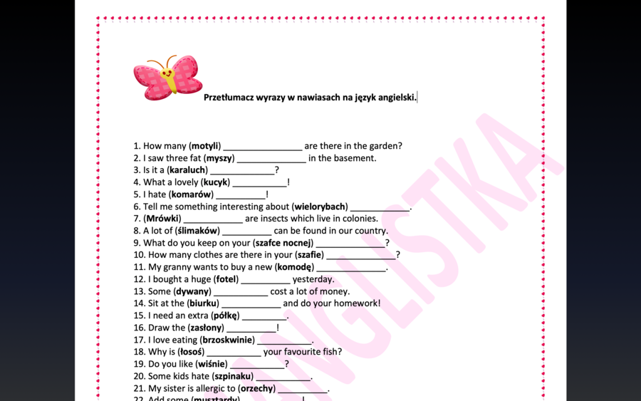 Mega powtórka ze słownictwa- aż 60 zdań do uzupełnienia z kluczem- EGZAMIN ÓSMOKLASISTY/ MATURA