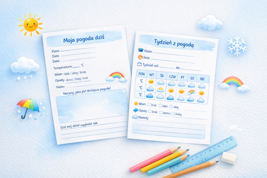 Moja pogoda – plakat do uzupełnienia