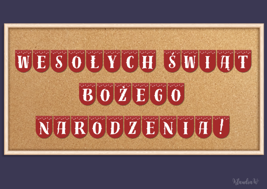 Girlanda „Wesołych Świąt Bożego Narodzenia!” – plik PDF do druku