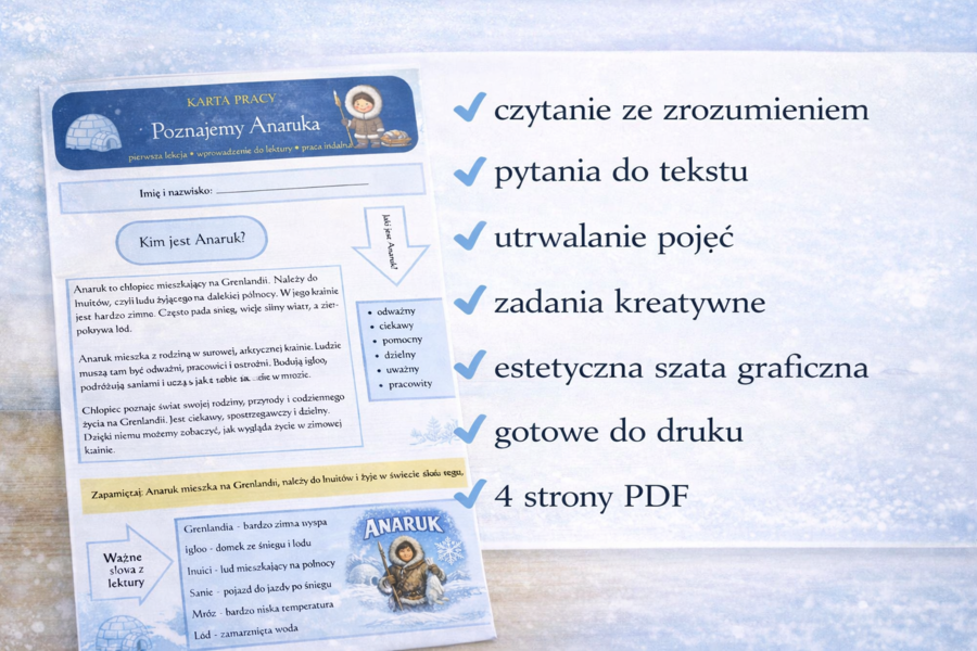 Karta pracy „Poznajemy Anaruka”