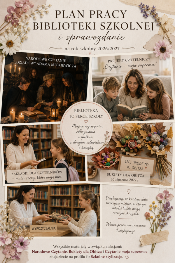Biblioteka szkolna - plan pracy i sprawozdanie