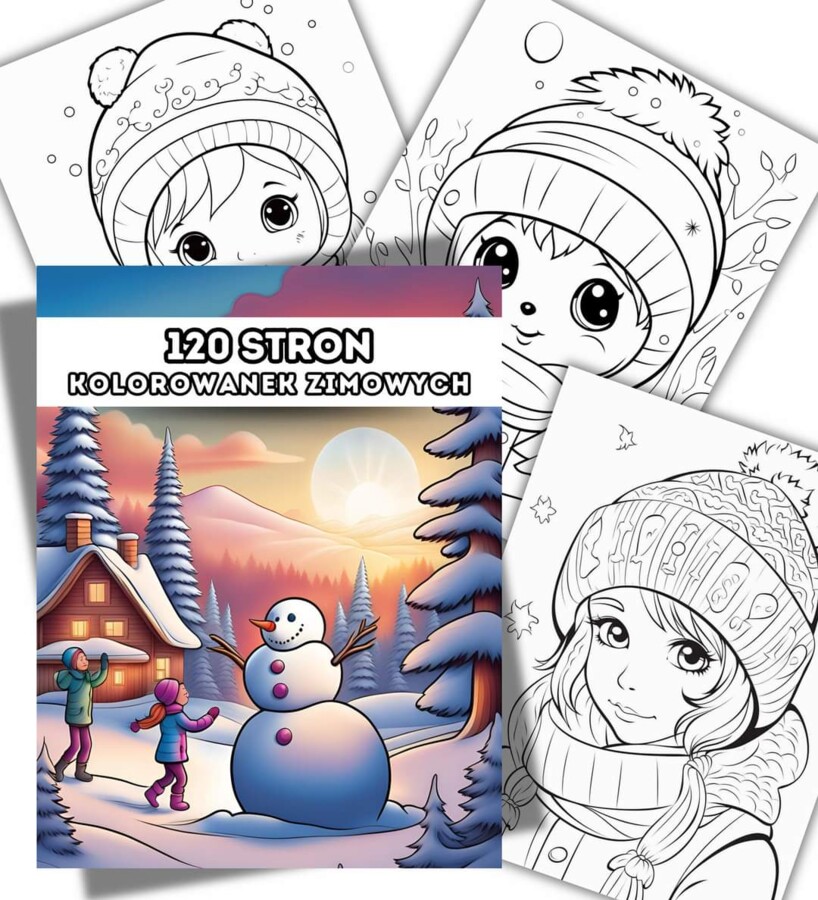Kolorowanki Zimowe 120 Stron Przepięknych Ilustracji do Pokolorowania.❄️☃️