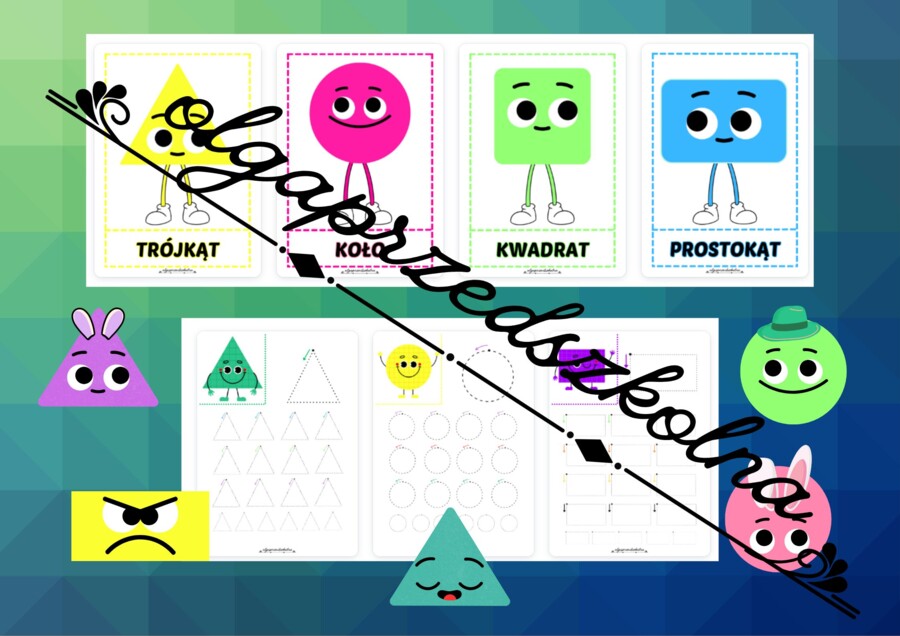 Figury geometryczne - obrazki, karty pracy