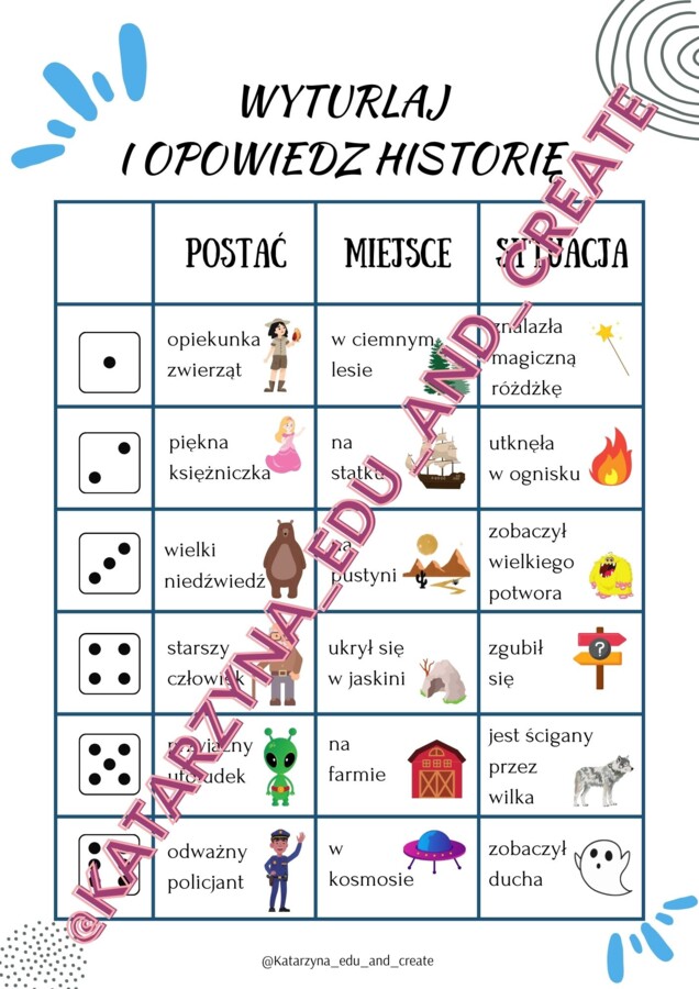 Wyturlaj - kreatywne ćwiczenia z kostkami do gry