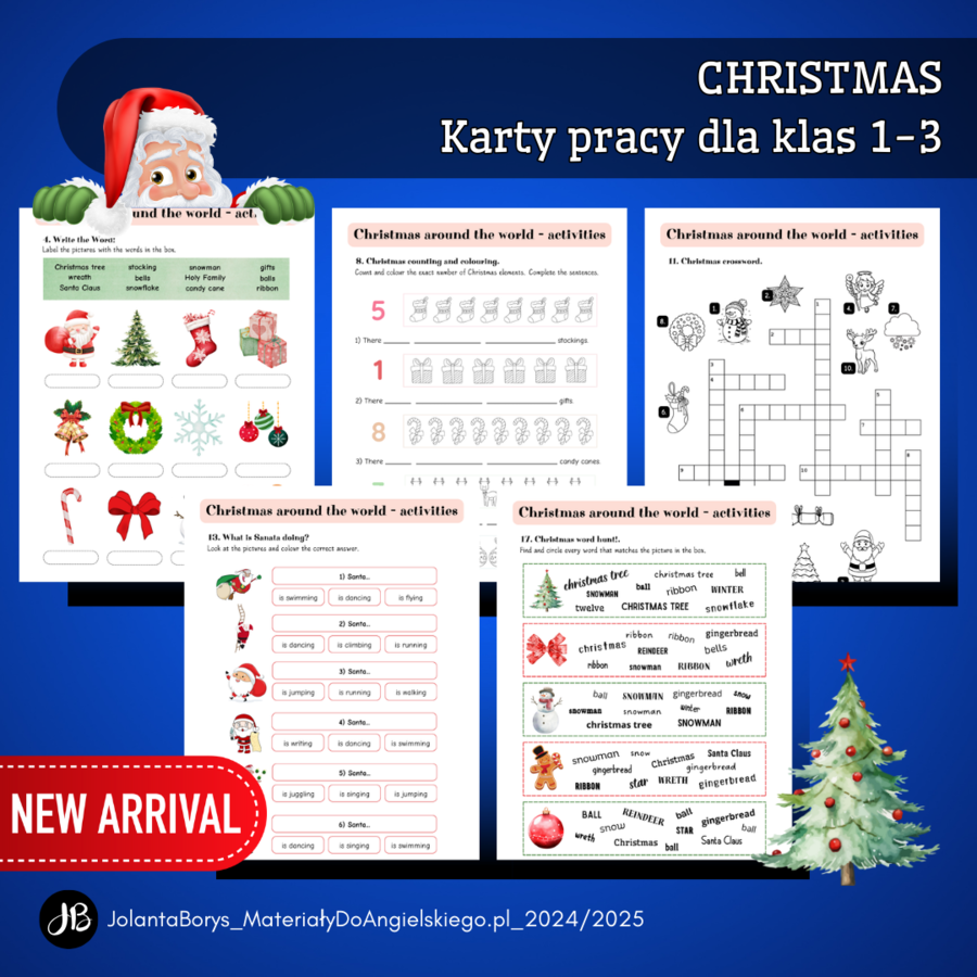 CHRISTMAS Świąteczny Zestaw Edukacyjny dla Klas 1-3