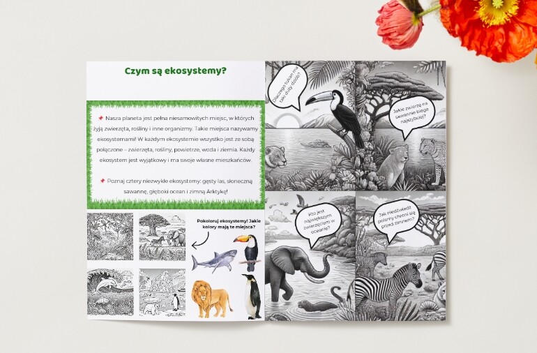 Kolorowanki edukacyjne. Zwierzęta, rośliny, ekosystemy