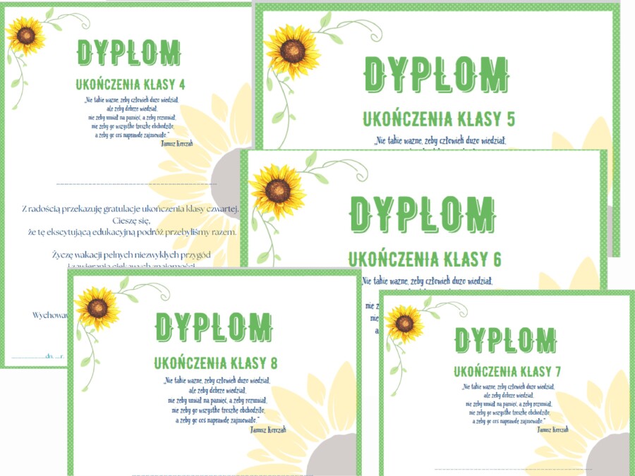 Dyplom na zakończenie roku