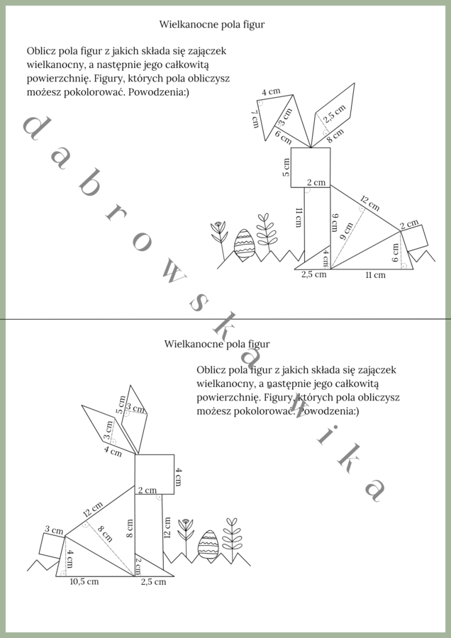 Zajączki wielkanocne - pola figur