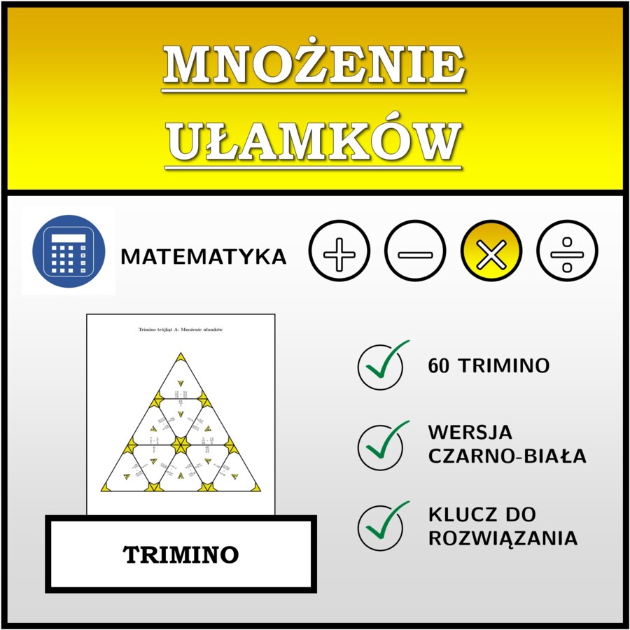 Trimino - Mnożenie ułamków | matematyka