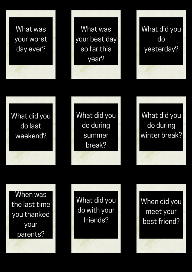 Past Simple Speaking cards - 18 questions