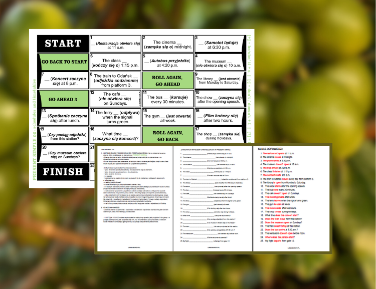 PRESENT SIMPLE 06 – rozkłady jazdy i harmonogramy