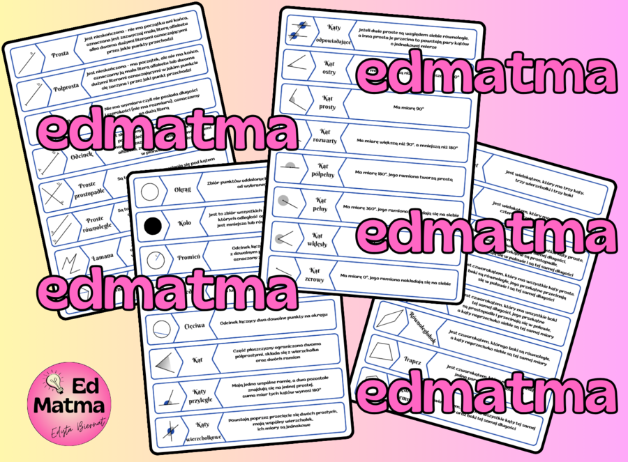 Aktywizująca Geometria: Układanka, Wklejka i Powtórka w jednym! (32 pojęcia)