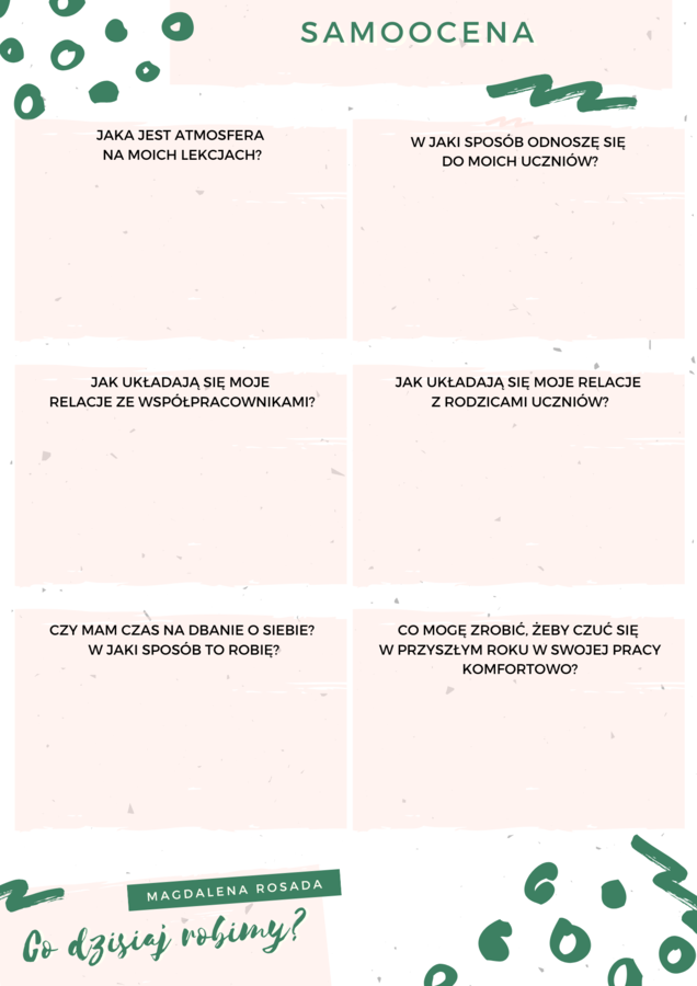 Karty pracy: Ewaluacja pracy nauczyciela