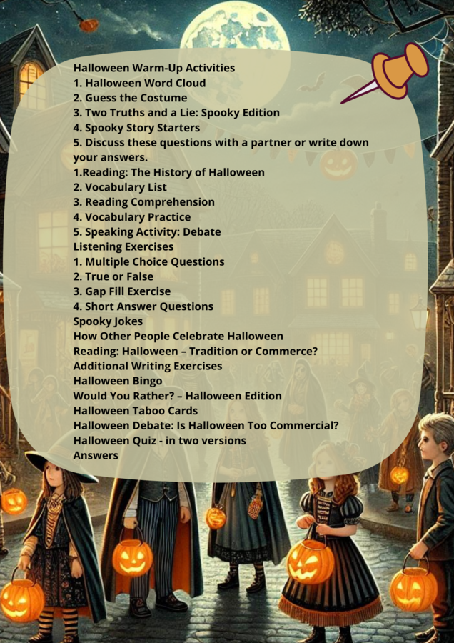 Karty Pracy_Halloween B1/B2 Gotowa lekcja