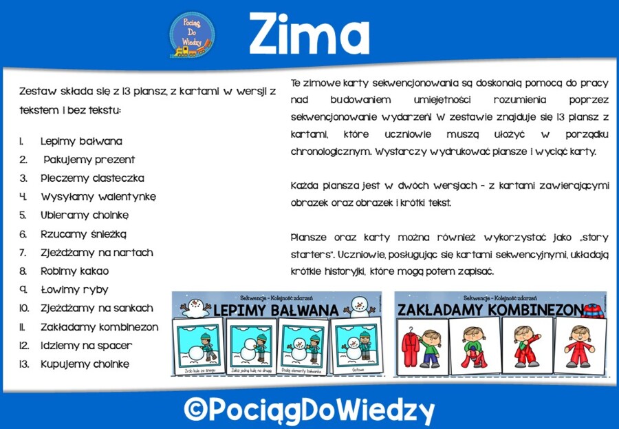 Karty sekwencyjne Zima