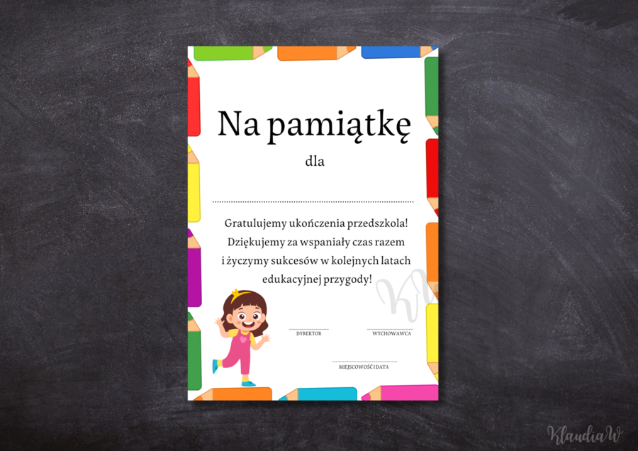 Wklejki do książek na zakończenie przedszkola