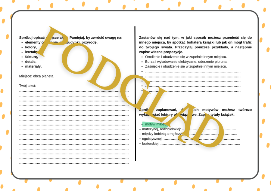 Sposób na opowiadanie - poradnik, ćwiczenia, karty pracy