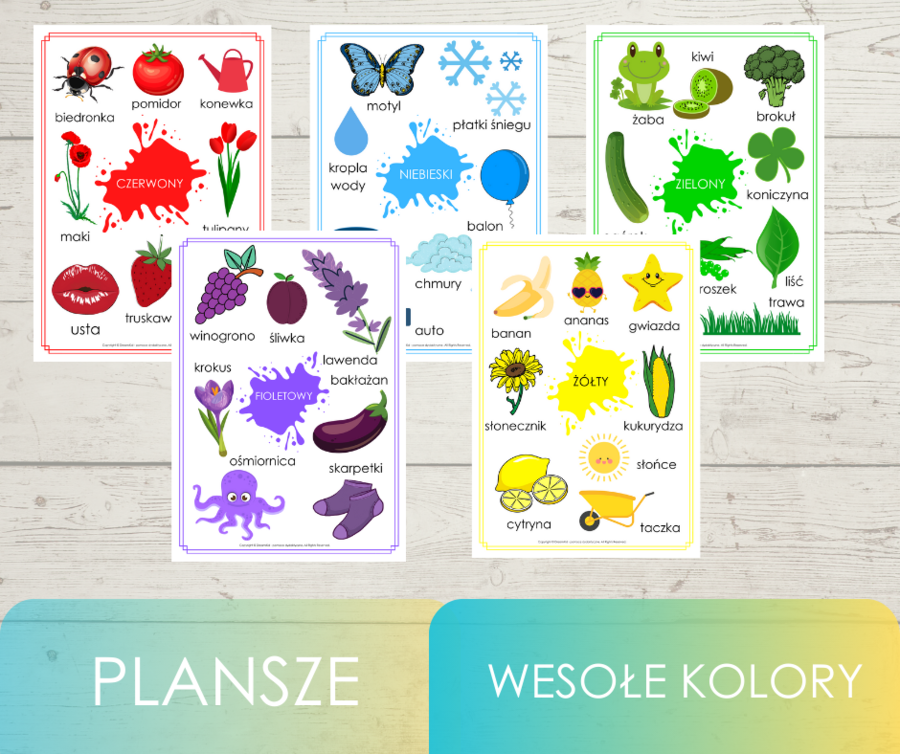 Plansze demonstracyjne - wesołe kolory