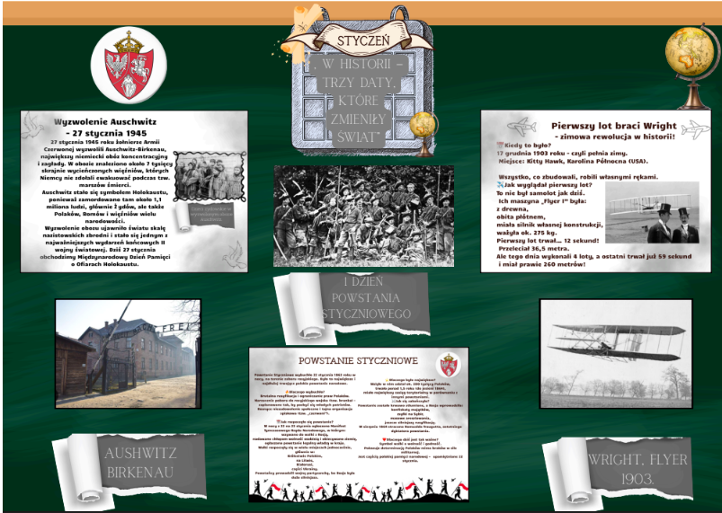 MEGA Zestaw 4 gazetek historycznych na styczeń, luty, marzec i kwiecień| Styczeń- miesiąc ważnych wydarzeń historycznych| Luty-Miłość i Historia|Marzec-kobiety które zmieniły historię| Kwiecień - miesiąc wielkich wydarzeń